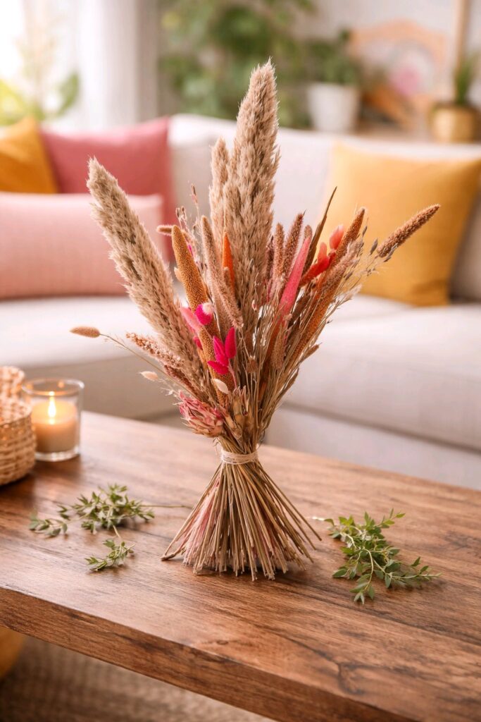 Droogbloemen boeket omhelzing